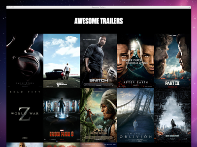 Awesometrailers.co clean html5 video movies trailers ui