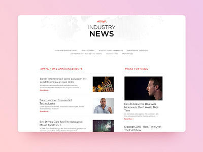 Avaya News Portal blog content ui ux