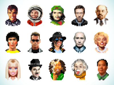 Pixelebrity icons pixels portrait t shirt