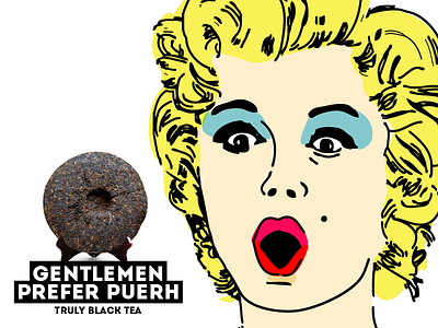 Gentlemen Prefer Puerh amazed design illustration marilyn monroe portrait puerh tea