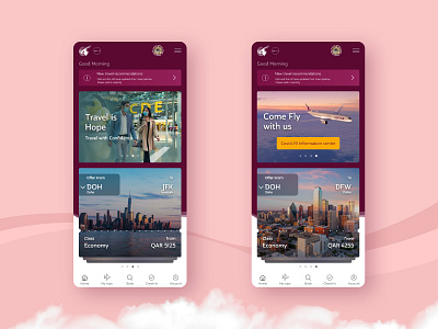 Qatar Airways UI UX color colorful design mobile app mobile app design mobile application mobile ui typography ui ux