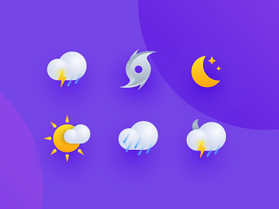 Weather Icons app color colorful design icon illustraion illustration logo ui vector