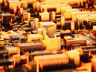 Circuit board render by octane