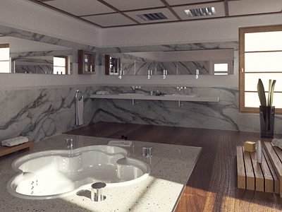 Bathroom rendering by Octane Render