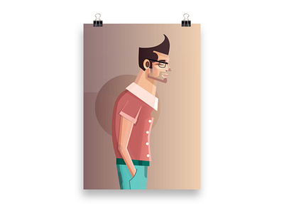 Man art design graphicdesign clean design flat icon illustration illustrator minimal type vector