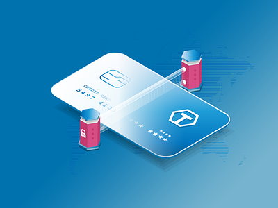 Tokenization Payment behance blue icon design isometric microsite payment proxy svg