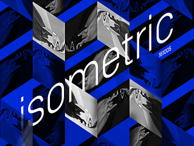 Isometric blue isometric liquid pattern texture typography