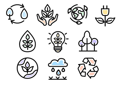 Save Nature Iconset design graphic design icon design