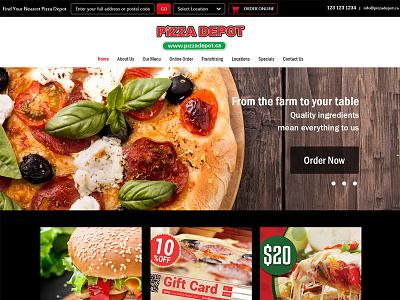 Pizza Depot - Website branding pizza shop ui ux webdesign