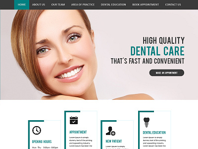 Dentistry on Ellesmere design medical ui website