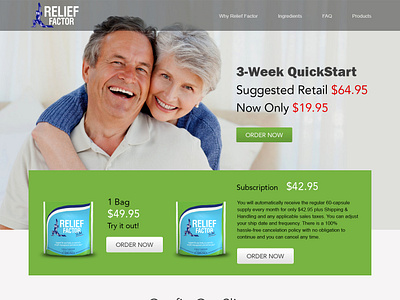 Relief Factor branding design healthcare template design