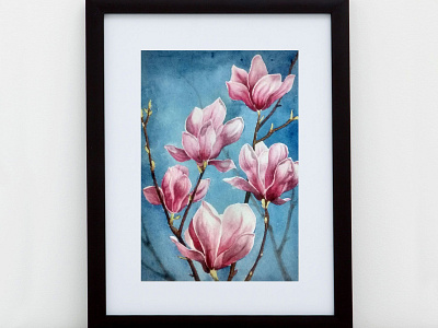 Bunch of magnolia paintings water color painting