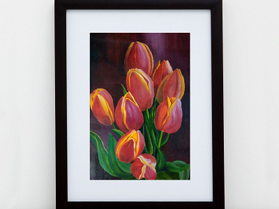 Bunch of Tulips oil color painting paintings