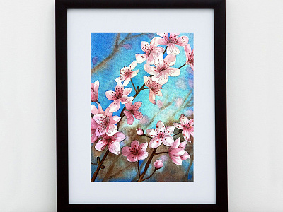 Cherryblossom painting watercolor