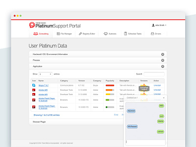 Platinum Support Portal dashboard interaction portal support ui ux web design