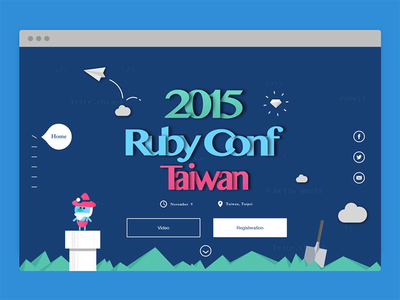 2015 Ruby Conference in Taiwan aftereffect conference design dwarf jump prototype ruby rubyconf web