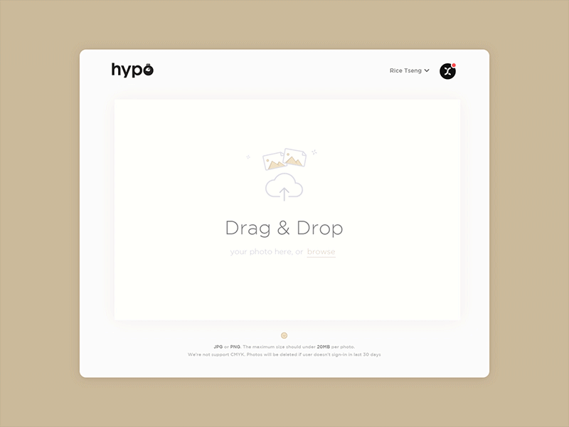 new upload experience for hypo animate design prototype upload web website