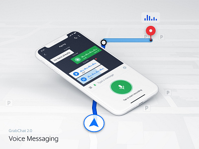 GrabChat Voice Messaging for Grab Driver animation design framerjs interaction prototype prototyping ui ux visual