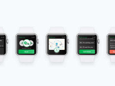 Apple watch concept for Grab transportation service animation applewatch interaction prototype ui ux watch app