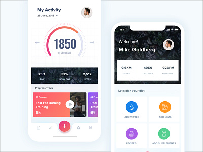 Diet App app appdesign concept design design diet diet app food food screen foodapp gradients piechart typography ui userinterface userinterfacedesign ux