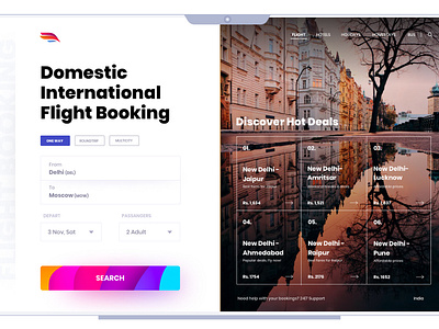 Flight Booking app booking app concept design design flight flight booking hot deals offers search typography ui uidesign uitrends userinterface userinterfacedesign ux