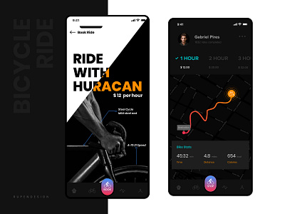 Bicycle on Rent app appdesign bicycle bicycle on rent black brand branding concept design design dribbble eco friendly interaction design rupendesign typography ui uidesign uitrends userinterface userinterfacedesign ux