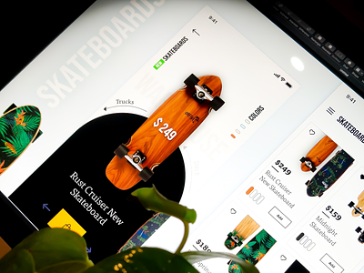Skateboard App Concept! app appdesign black app branding cartdesign dubai interaction design product product card rupendesign skate deck skateboard skateboard design ui ui ux design uidesign uitrends userinterface userinterfacedesign ux