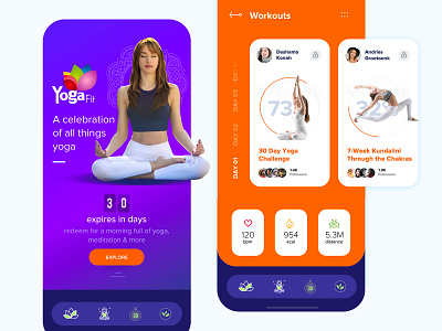 Yoga App - Concept app appdesign brand and identity concept design design illustration meditation typography ui uidesign uitrends userinterface userinterfacedesign ux yoga yogaapp