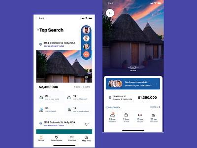 Property App app app design appdesign application concept design dailyui design filter illustrator location profile property property search search searching ui uidesign uitrends userinterface ux