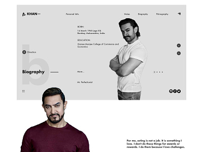 Aamir Khan web design #2 design flat type typography ui ui ux design ui design web web design website