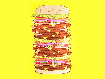 Burger art bun burger cheese food illustration junkfood