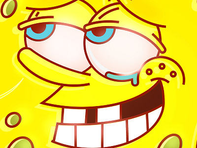 Sponge Bob art bob burger cheese food illustration junkfood smile sponge tear teeth yellow