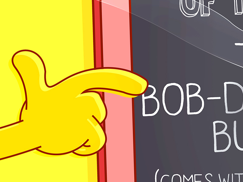 Sponge Bob Hand bobsburgers spongebob yellow hand junkfood illustration food cheese burger bob art