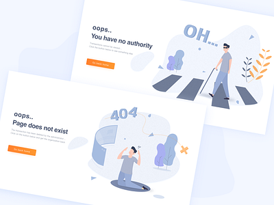 Error and 404 page design illustration ui web 插图