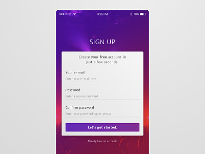 Daily UI #001 - Sign up 001 daily dailyui001 form mobile sign up signup ui vibrant