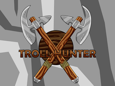 Troll Hunter weapons branding design icon illustration vector web