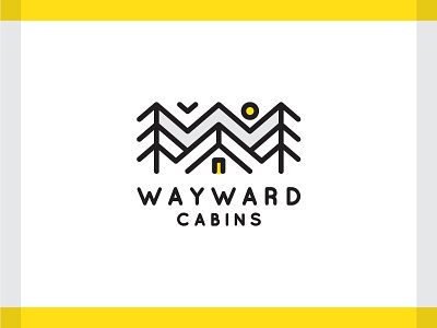 Wayward cabin camping canada forest landscape logo mountain pine wayward