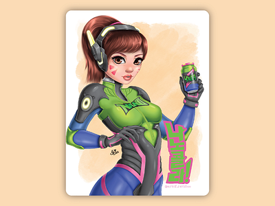 Nano Cola D.Va blizzard entertainment character character design digital art dva fanart game art illustration ipad pro overwatch portfolio procreate xbox