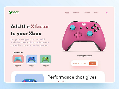 Xbox custom controller Website controller games landing page minimal minimalistic ui ux website xbox