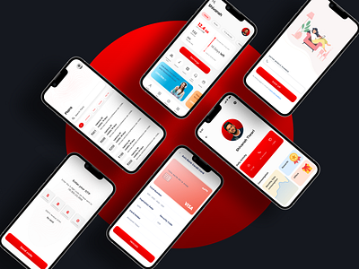 Vodafone Idea App Redesign app redesign appui black case study dark design mobile telecom ui uiux ux