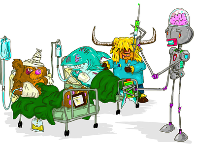 Hospital cartoon character draw drawing