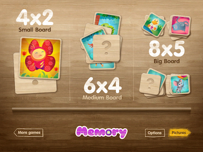 Memory - iPad pair matching children game application children custom design game interactive ios ipad mobile ui