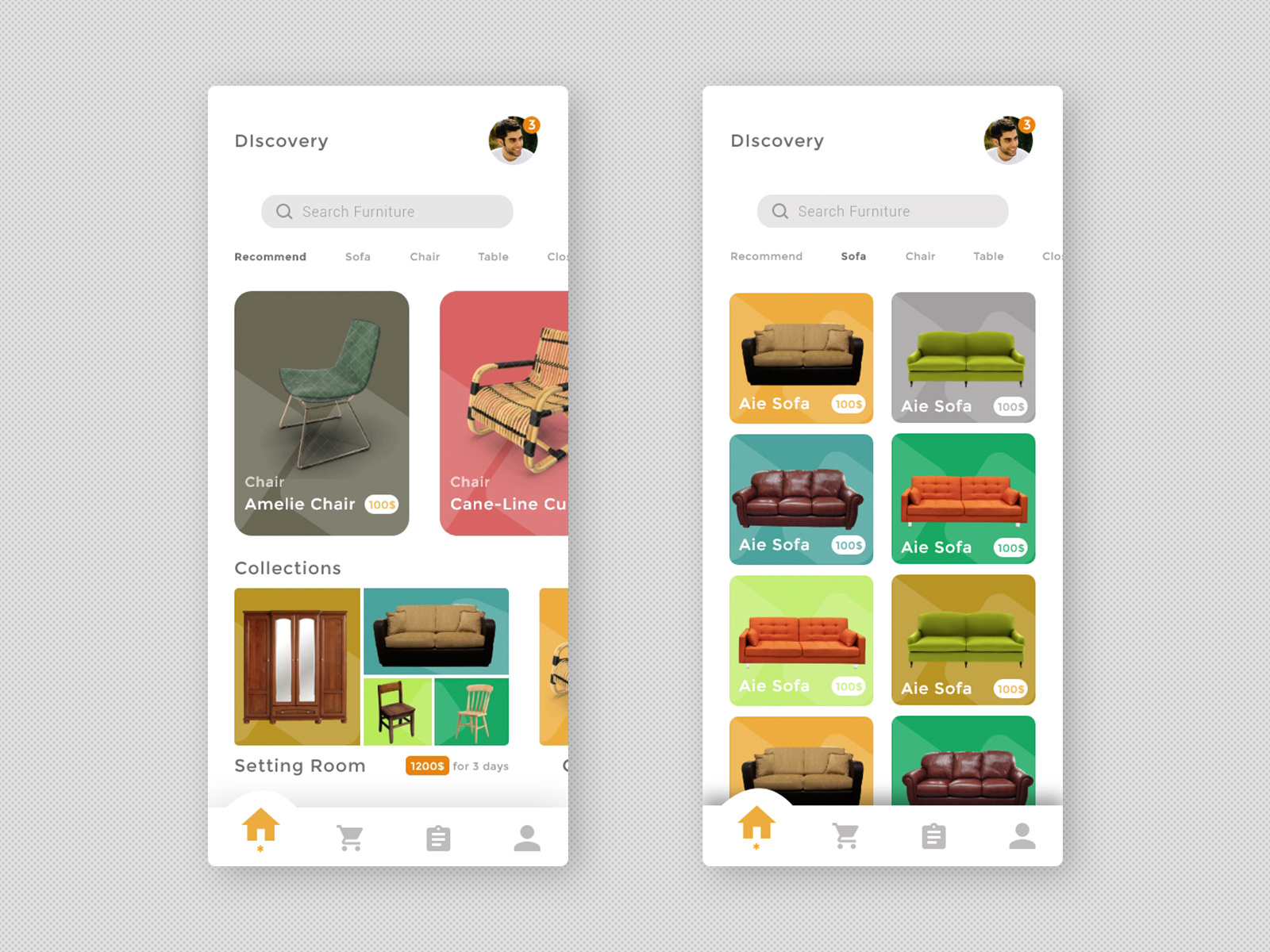 Furniture Mobile Application Screen in Adobe Xd by Osama Ali on Dribbble