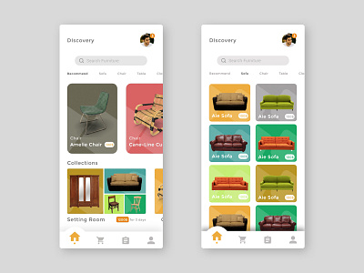 Furniture  Mobile Application  Screen in Adobe Xd