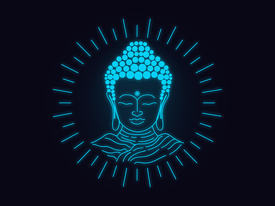 Neon Budha buddha budha design drawing illustration neon