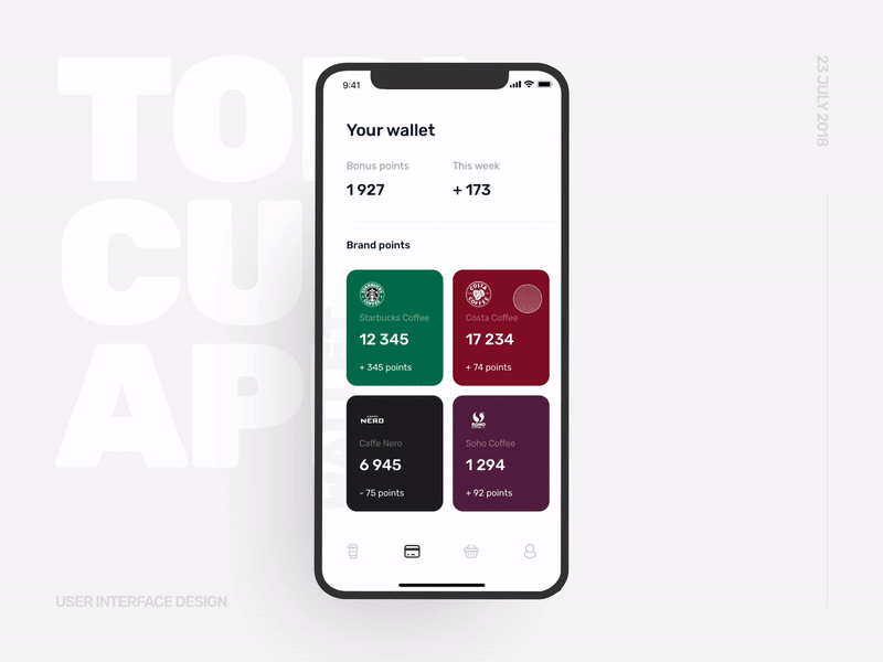 Topl. Wallet animation app iphone menu mobile timeline ui ux wallet white