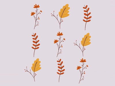 Autum leaves. art autumn autumn leaves beginner bookillustration draw drawing illustration illustrator procreate procreate art procreateapp