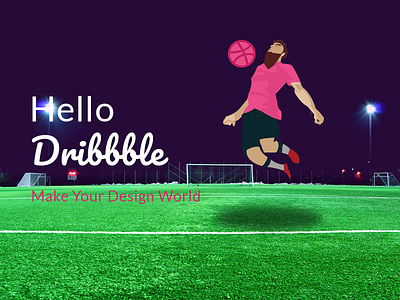 Hello Dribbble! ball ball bounce branding colourfull colours design dribbble dribbble ball firstshot flat football hello hello dribbble illustration splash