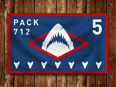 Pack 712 Flag flag scouts shark