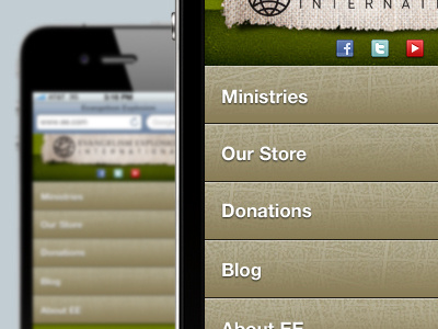 Mobile Ministry green iphone mobile site texture